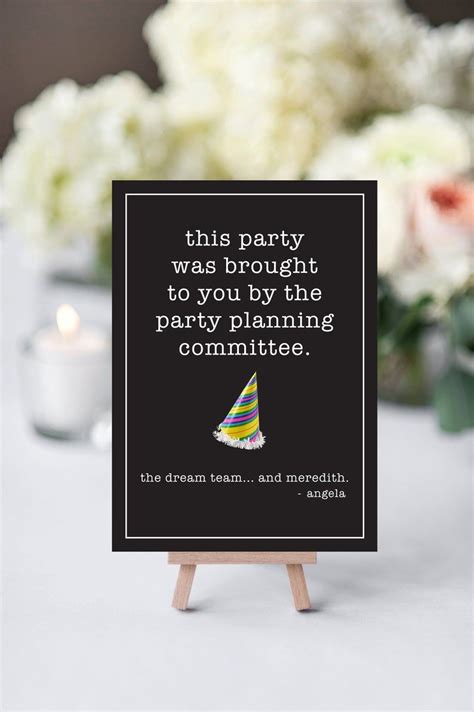 The Office Party Planning Committee Sign The Office Party Planning