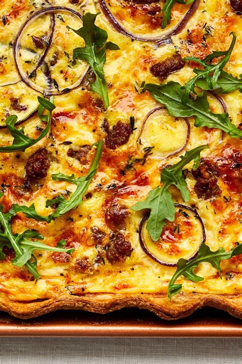 Sausage And Red Onion Sheet Pan Quiche Recipe Best Brunch Recipes