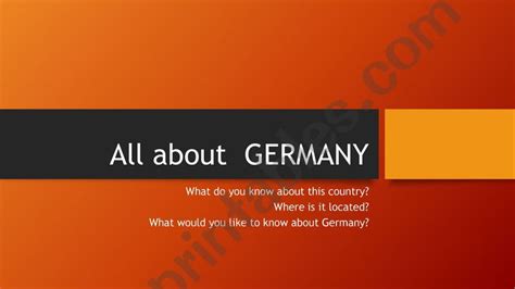 Esl English Powerpoints All About Germany