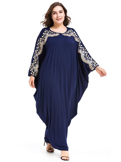 abaya robe longue musulmane islamique élégante ample manches chauve souris grande taille
