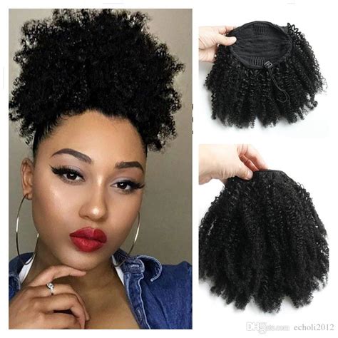 Afro Kinky Curly 100 Human Hair Ponytail Hair Extension