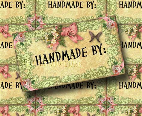 Handmade By Shabby Chic Product Labels Tags Cards Instant Etsy