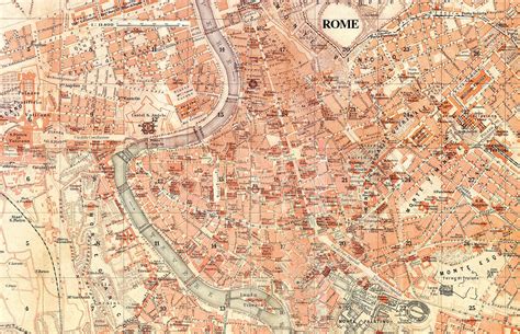 Vintage Map Of Rome Antique Map Of Rome Lazio Italy