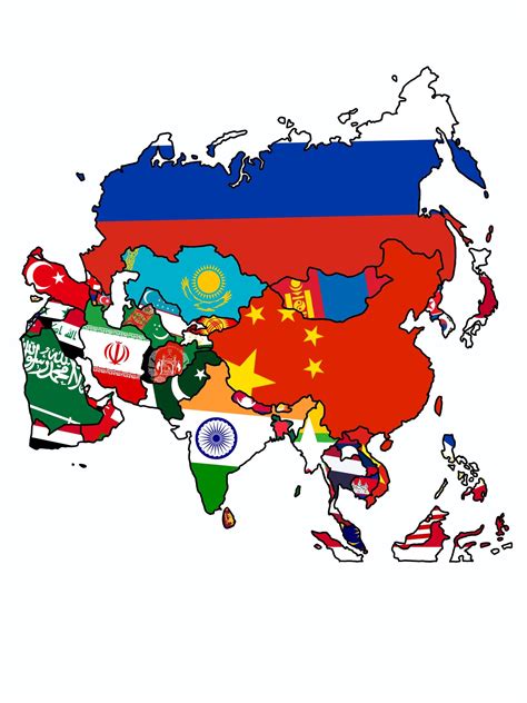 Asia Flag Map