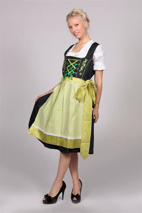 German Dirndl Dress Green 2 Way Flip Apron Lederhosen Store
