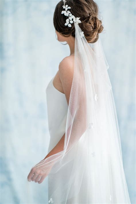 Julietta Draped Petal Wedding Veil | Sash and Veil | Artisan Veil Maker