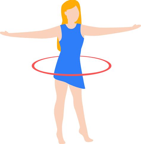 Caucasian Woman Doing Exercises With Hula Hoop Stock Illustration