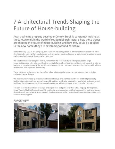 7 Architectural Trends Shaping The Future Of Housebuilding