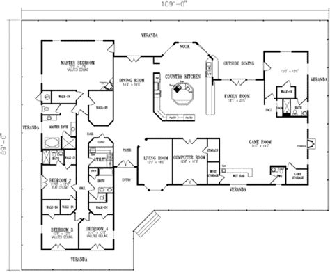 Find a 4 bedroom home that's right for you from our current range of home designs and plans. Ranch Style House Plan - 4 Beds 4.5 Baths 5037 Sq/Ft Plan ...