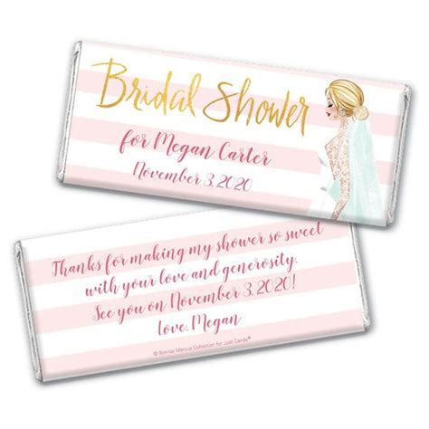 Bridal March Bridal Shower Favors Personalized Candy Bar Wrapper Only