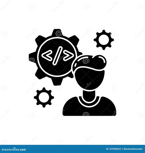 Software Engineer Black Glyph Icon Stock Vector Illustration Of