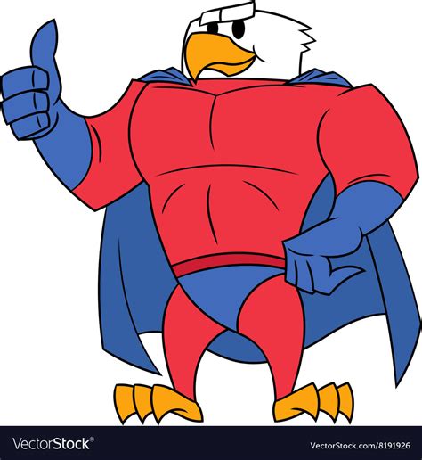Eagle Superhero Thumb Up Gesture Royalty Free Vector Image