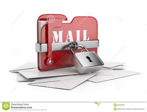 Secure Email Data. 3D Icon Royalty Free Stock Photo - Image: 28033365