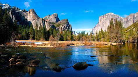 Wallpaper Yosemite National Park Nature Reflection