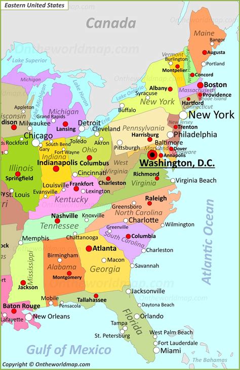 Map Of Usa Eastern States Topographic Map Of Usa With States