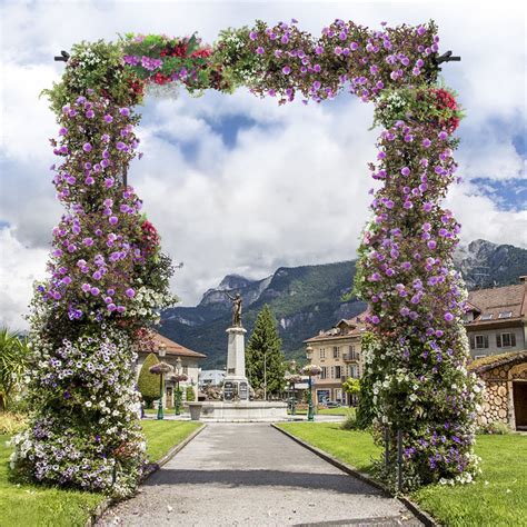 Costway Garden Wedding Rose Arch Pergola Archway Flowers