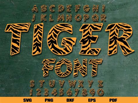 Tiger Font Svg Tiger Alphabet Svg Tiger Numbers Svg Etsy