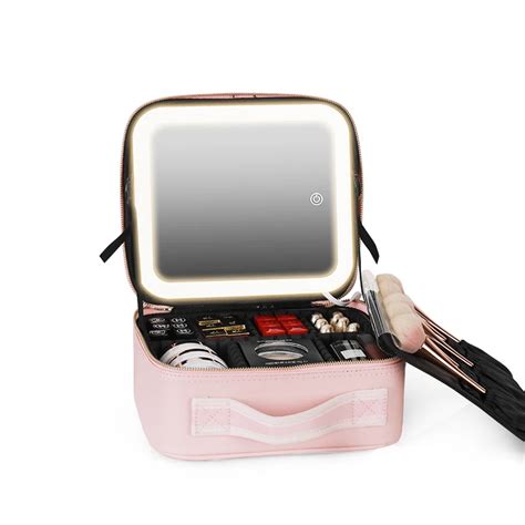 2023 Led Cosmetic Bag With Mirror Cosmetics Case Large Capacity Fashion