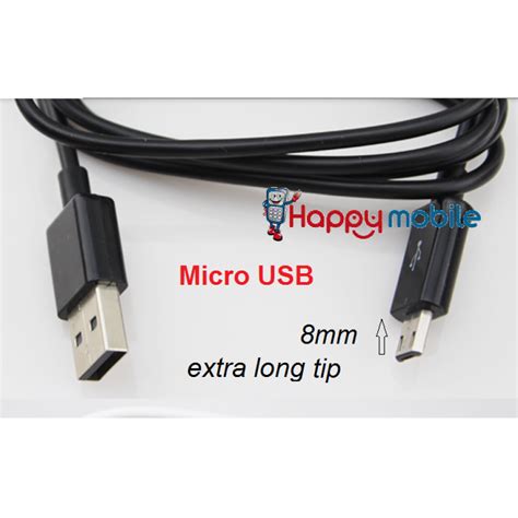 Special 8mm Extra Long Tip Micro Usb Cable Extended Microusb Cable