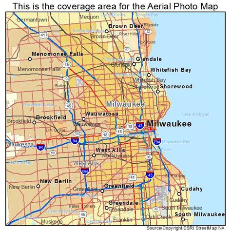 Aerial Photography Map Of Milwaukee Wi Wisconsin
