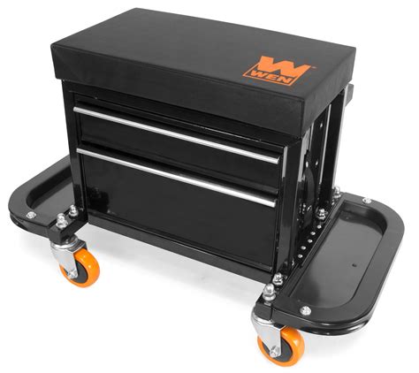 Wen 400 Pound Capacity Garage Glider Rolling Tool Chest Seat With