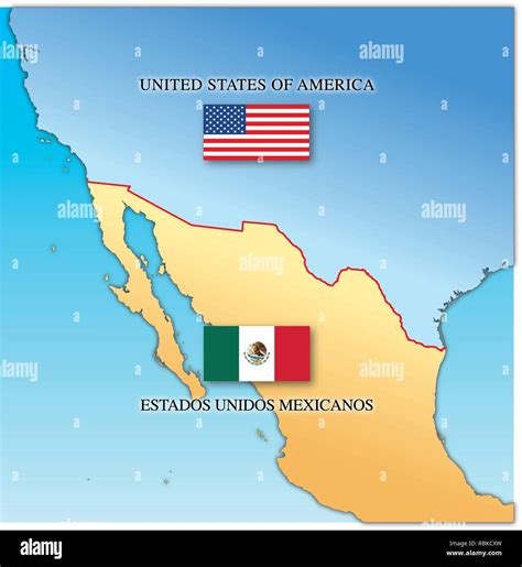 Usa Border Map Mexico Hi Res Stock Photography And Images Alamy