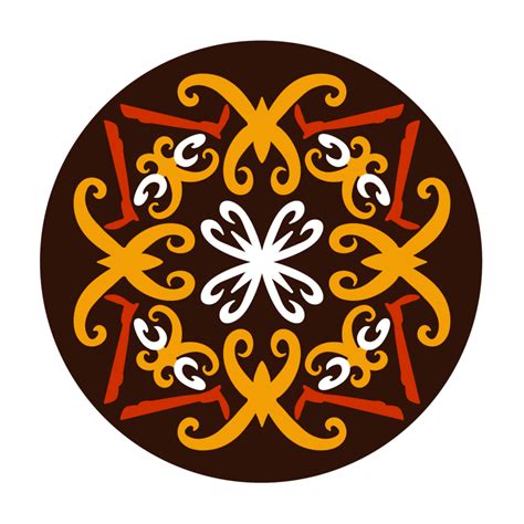 Typical Pattern Of The Dayak Tribe In A Circle 16774404 Png