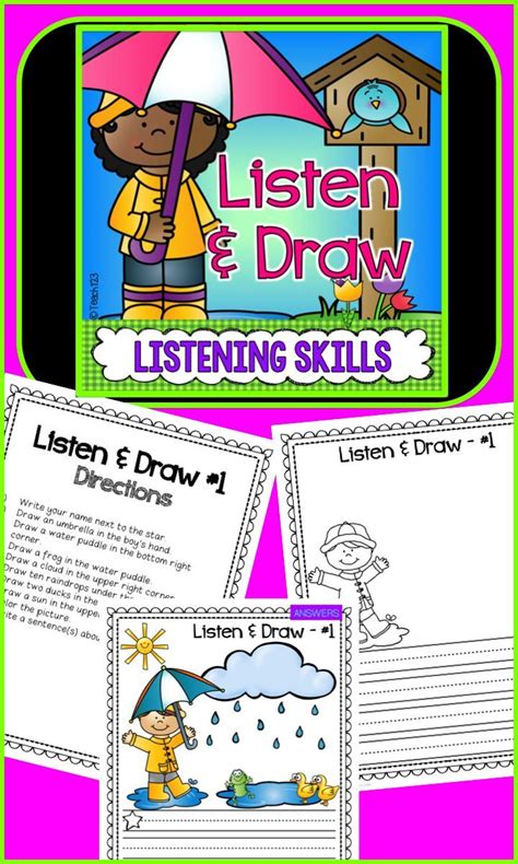 Listen And Draw Activity Instructions Free