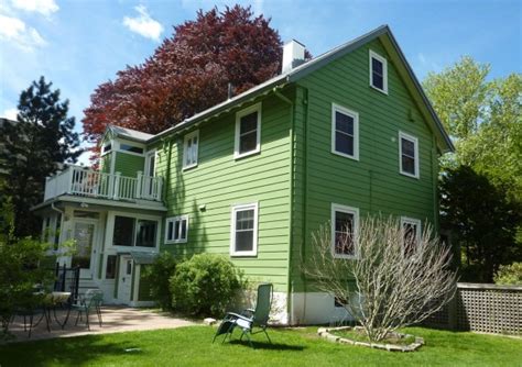 Take these guest house living quarters for example. White to Green Exterior: Before & After - Maria Killam ...