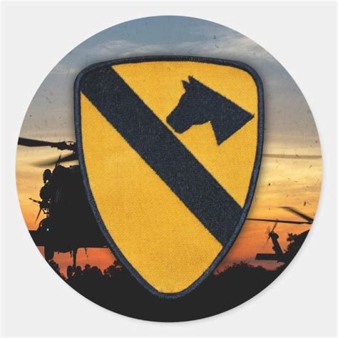 Army St Cavalry Air Cav Fort Hood Veterans Patch Classic Round Sticker Zazzle