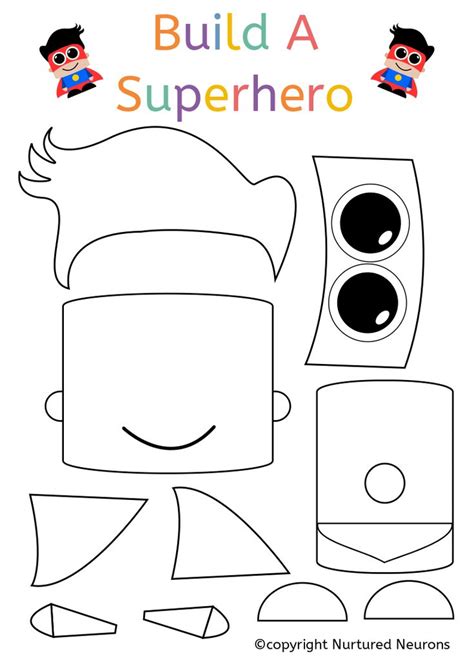 We have found 36 superhero cutouts printable clipart images. Build A Superhero Craft (Super Preschool Printable) - Nurtured Neurons | Superhero crafts, Craft ...
