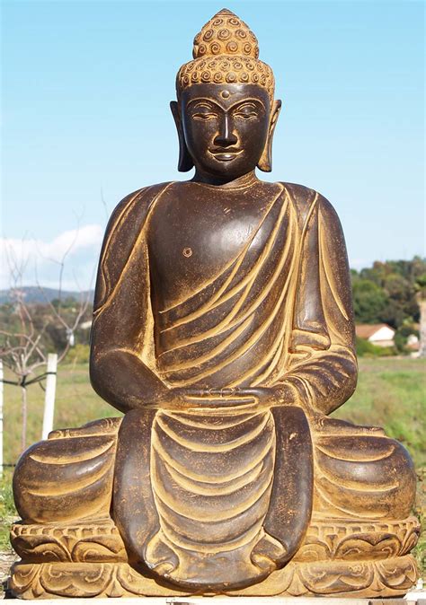 Sold Stone Meditating Garden Buddha Statue 40 85ls175 Hindu Gods