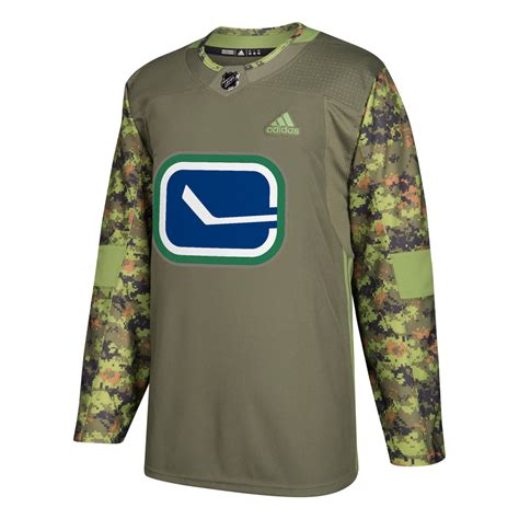 Military Camo Moss Vancouver Canucks 370j Adidas Nhl Authentic Pro Jer