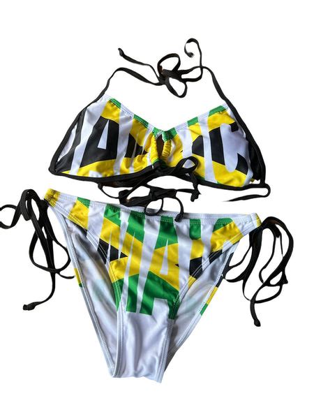 White Jamaican Flag Bikini Everythingjamaica
