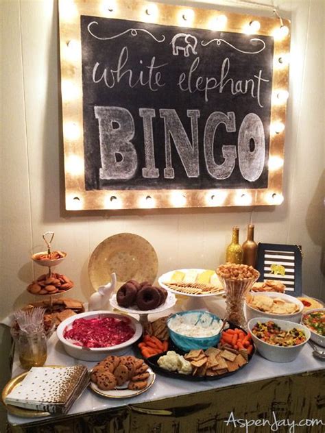 Here you can find ideas for birthday parties for adults of all kinds. Hosting a White Elephant Bingo Party - Aspen Jay | Dinner ...