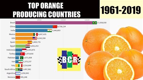 Top 15 Orange Producing Countries In Tonnes 1961 2019 Youtube