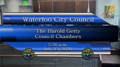 City Of Waterloo City Council Meeting Regular Session July 13 2020
