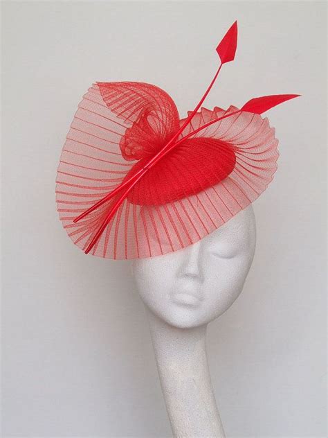 Red Fascinator Headpiece By Coggmillinery On Etsy Fascinator Hats Diy