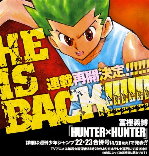 El Manga De Hunter X Hunter Volverá En Junio Hablando En Manga