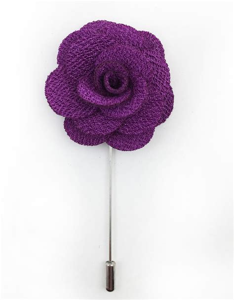 Violet Purple Lapel Flower Pin Gentlemanjoe