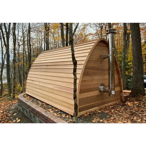Dundalk Leisure Craft Clear Cedar Mini Pod Sauna Outdoor Sauna Cedar Roof Barrel Sauna