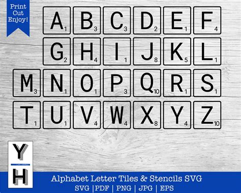 Scrabble Tile Svg Alphabet Letter Tiles Svg Scrabble Piece Etsy Uk