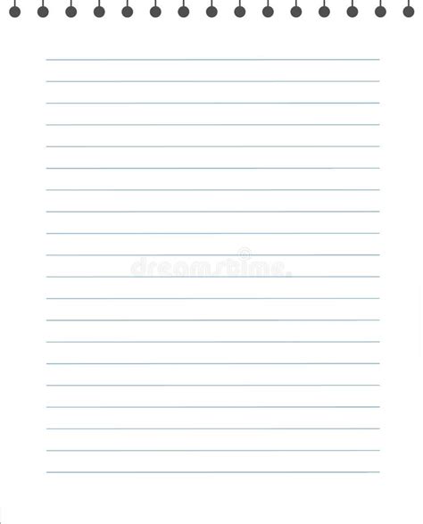 Blank Lined Paper Texture From A Notepad Stock Vector Illustration