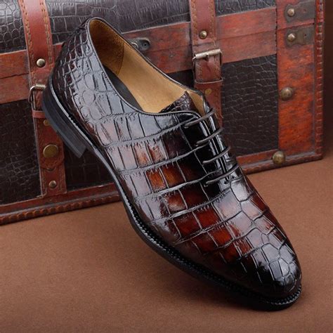 Luxury Genuine Alligator Leather Lace Up Business Formal Shoes Wedding