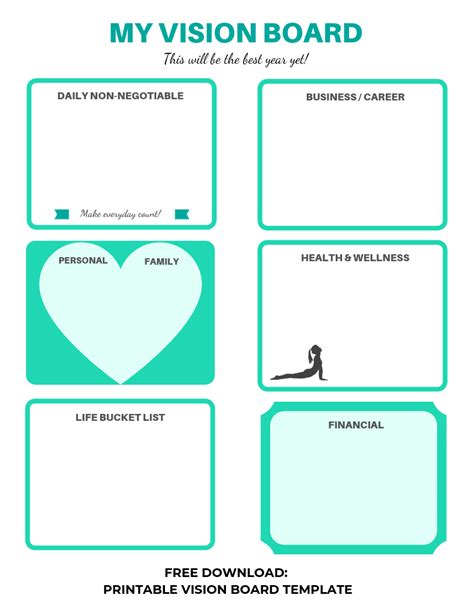 Vision Board Free Template Printable