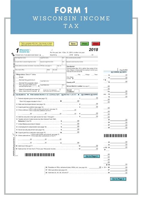 Form 1 Wisconsin Income Tax Geneevarojr