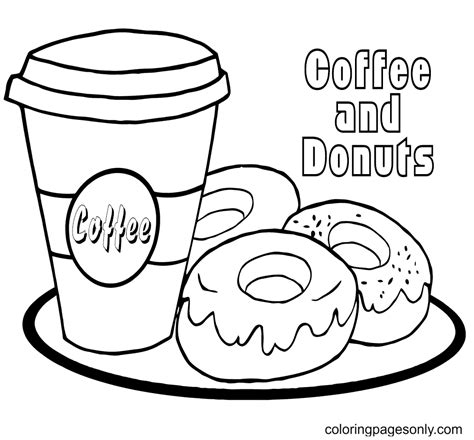 Starbucks Coffee And Donuts Coloring Pages Free Printable Coloring