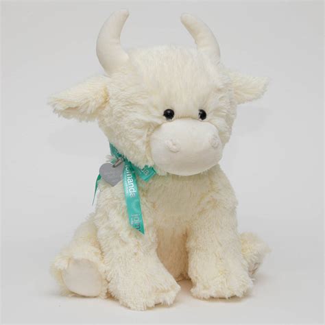 Personalised Large Highland Cow Cream Soft Toy By Jomanda Soft Plush