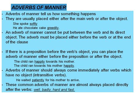 An adverb is a word that modifies verbs, adjectives and other adverbs. My English notes : Adverbs of MANNER and DEGREE