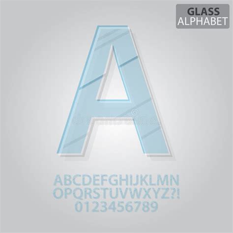 Clear Glass Alphabet And Numbers Vector Stock Vector Illustration Of